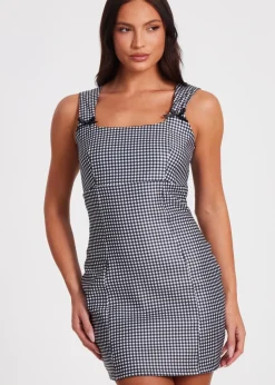 Quiz Black Gingham Mini Dress