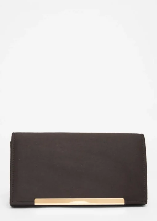 Quiz Black Long Clutch Bag