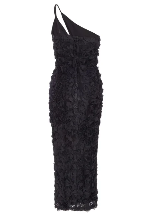 Quiz Black One Shoulder Floral Maxi Dress