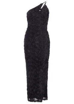 Quiz Black One Shoulder Floral Maxi Dress