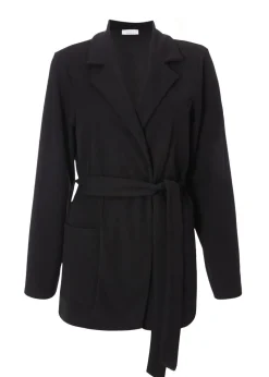 Quiz Black Petite Tie Waist Blazer