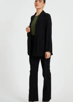 Quiz Black Petite Tie Waist Blazer
