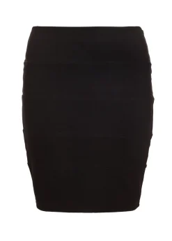 Quiz Black Ribbed Bodycon Skirt