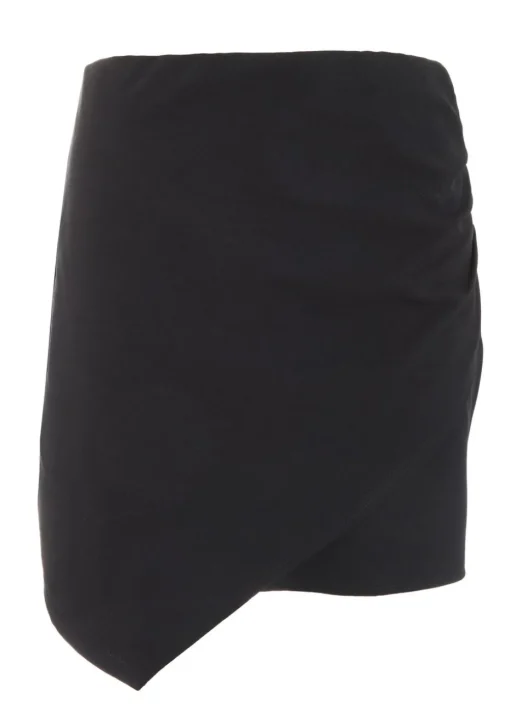 Quiz Black Ruched Wrap Mini Skirt