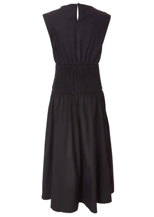 Quiz Black Shirred Waist Midaxi Dress