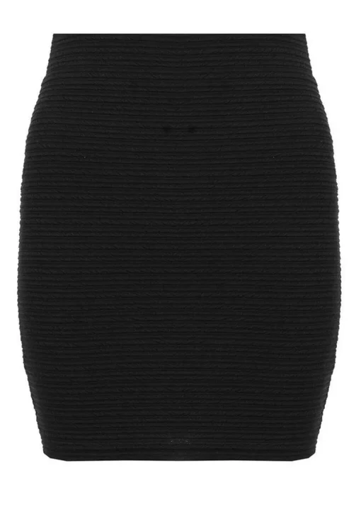 Quiz Black Textured Bodycon Mini Skirt