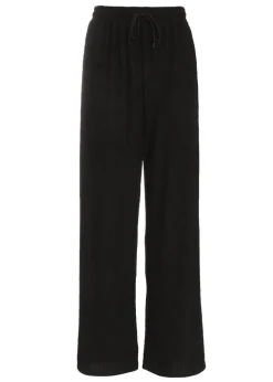 Quiz Black Textured Palazzo Trousers