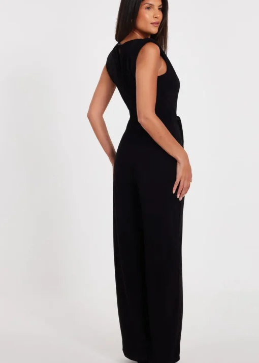 Quiz Black Tie Waist Jumpsuit