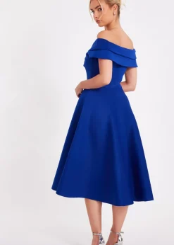 Quiz Blue Bardot Midaxi Dress