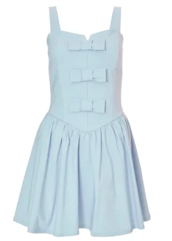 Quiz Blue Bow Front Mini Dress