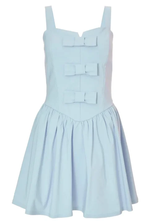 Quiz Blue Bow Front Mini Dress