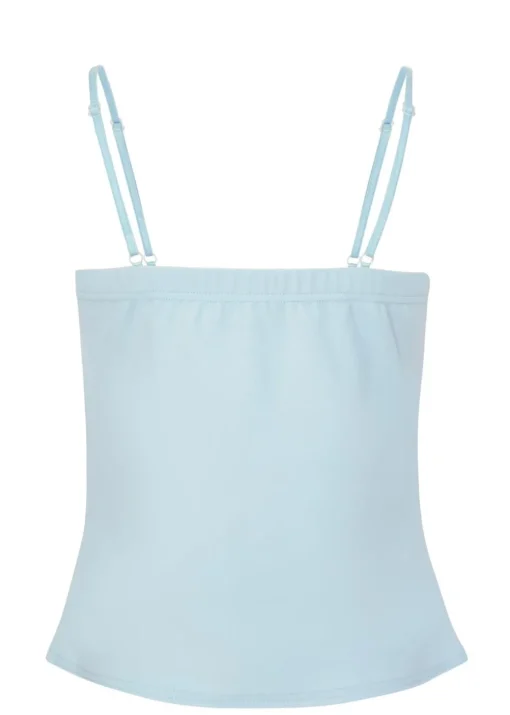 Quiz Blue Bow Front Strappy Top