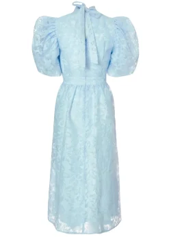 Quiz Blue Chiffon Diamante Midi Dress