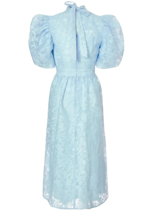 Quiz Blue Chiffon Diamante Midi Dress
