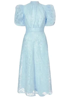 Quiz Blue Chiffon Diamante Midi Dress