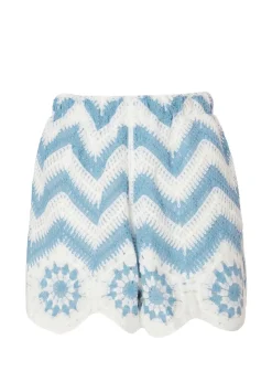 Quiz Blue Crochet Scalloped Shorts