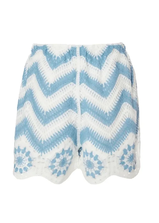 Quiz Blue Crochet Scalloped Shorts
