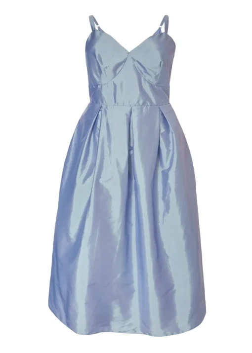Quiz Blue Curve Taffeta Midi Dress