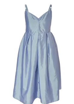 Quiz Blue Curve Taffeta Midi Dress