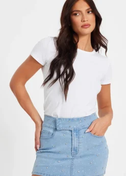 Quiz Blue Denim Mini Skirt