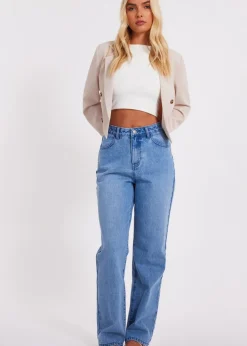 Quiz Blue Denim Ruffle Heart Jeans