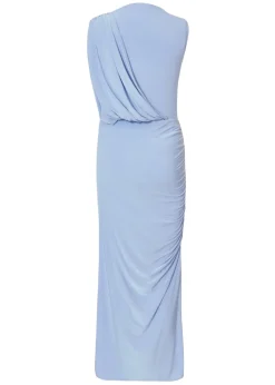 Quiz Blue Drape Shoulder Midaxi Dress