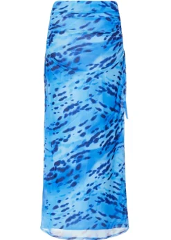 Quiz Blue Mesh Animal Print Midaxi Skirt