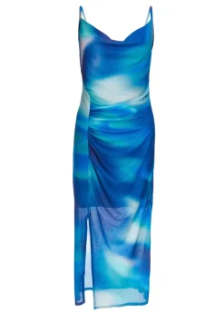 Quiz Blue Petite Cowl Neck Midi Dress