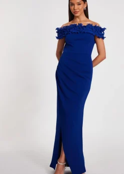 Quiz Blue Ruffle Maxi Dress