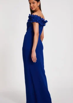 Quiz Blue Ruffle Maxi Dress