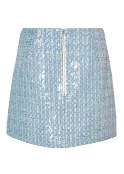 Quiz Blue Sequin Denim Mini Skirt