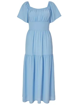 Quiz Blue Tiered Midaxi Dress