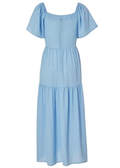 Quiz Blue Tiered Midaxi Dress