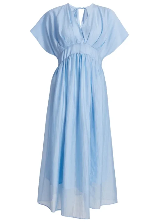 Quiz Blue V Neck Midi Dress