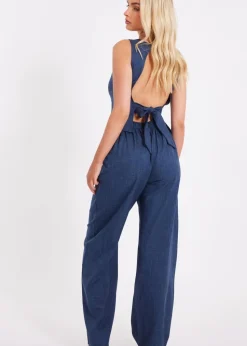 Quiz Blue Wide Leg Trousers