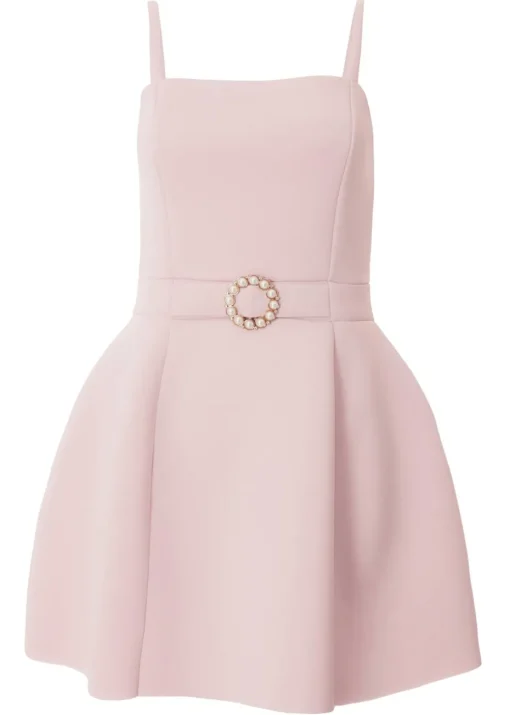 Quiz Blush Pink Buckle Mini Dress