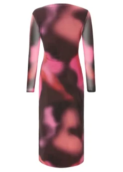 Quiz Brown Petite Marble Print Midaxi Dress