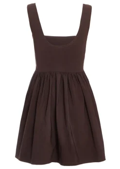 Quiz Brown Scoop Back Skater Dress