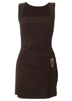 Quiz Brown Square Neck Mini Dress
