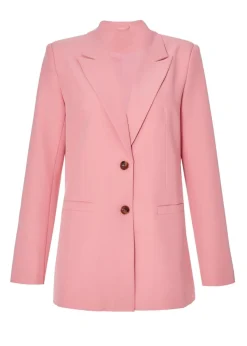 Quiz Coral Petite Woven Long Sleeve Blazer