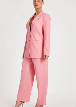 Quiz Coral Woven Wide Leg Trousers