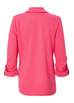Quiz Fuschia Ruched Sleeve Blazer