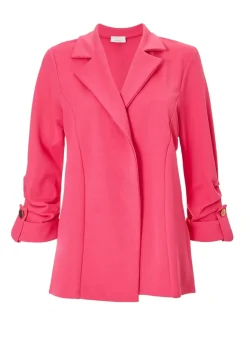 Quiz Fuschia Ruched Sleeve Blazer