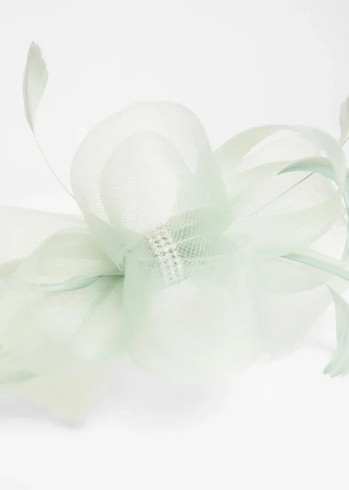 Quiz Green Diamante Bow Headband Fascinator