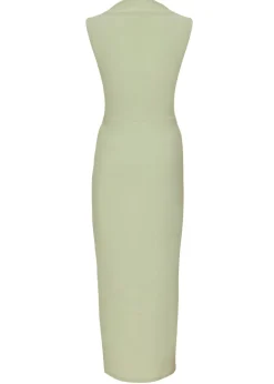 Quiz Green Ruched Bodycon Midaxi Dress