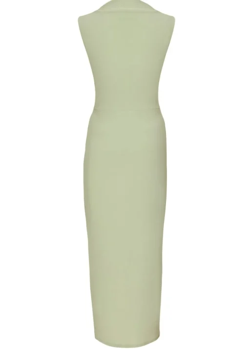 Quiz Green Ruched Bodycon Midaxi Dress