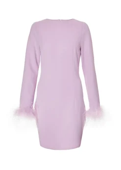 Quiz Lilac Feather Trim Mini Dress