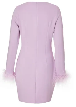 Quiz Lilac Feather Trim Mini Dress