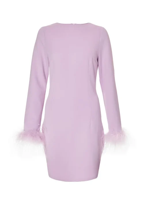 Quiz Lilac Feather Trim Mini Dress