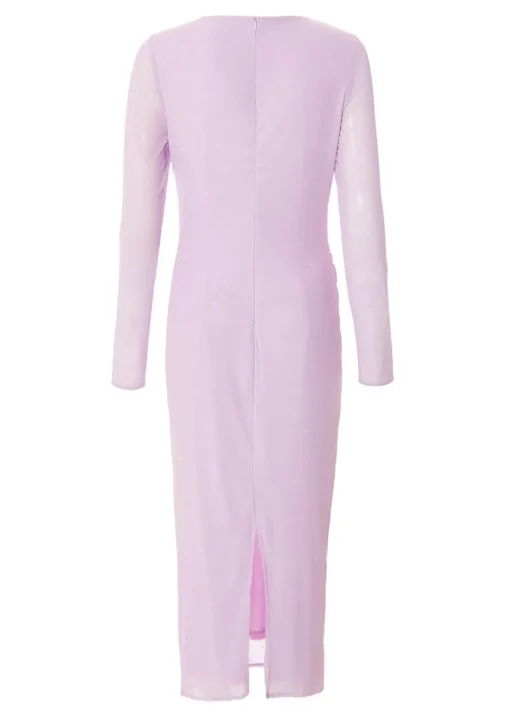 Quiz Lilac Mesh Diamante Midaxi Dress